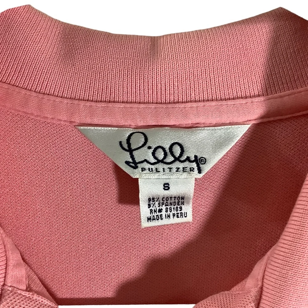 Lilly Pulitzer Blush Cotton Short Sleeve Polo Shirts